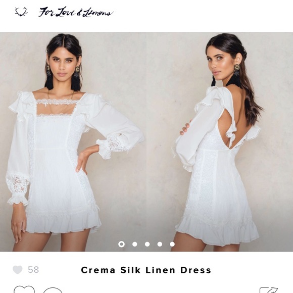 for love and lemons crema silk linen dress